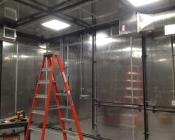 Low frequency AC DC magnetic shielding systems installed at Drexel University Bossone Center to protect imaging lab.