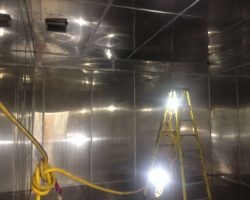 Low frequency AC DC magnetic shielding systems installed at Drexel University Bossone Center to protect imaging lab.