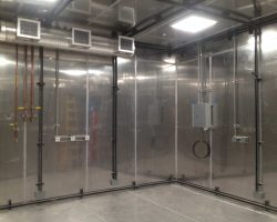 Low frequency AC DC magnetic shielding systems installed at Drexel University Bossone Center to protect imaging lab.